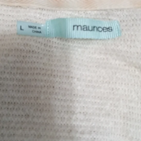 Maurices Soft Ivory Open-Knit Lightweight Sweater - Size Large - Picture 4 of 6